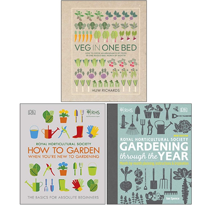 Veg in One Bed, RHS How To Garden When You’re New To Gardening, RHS Gardening Through the Year 3 Books Collection Set