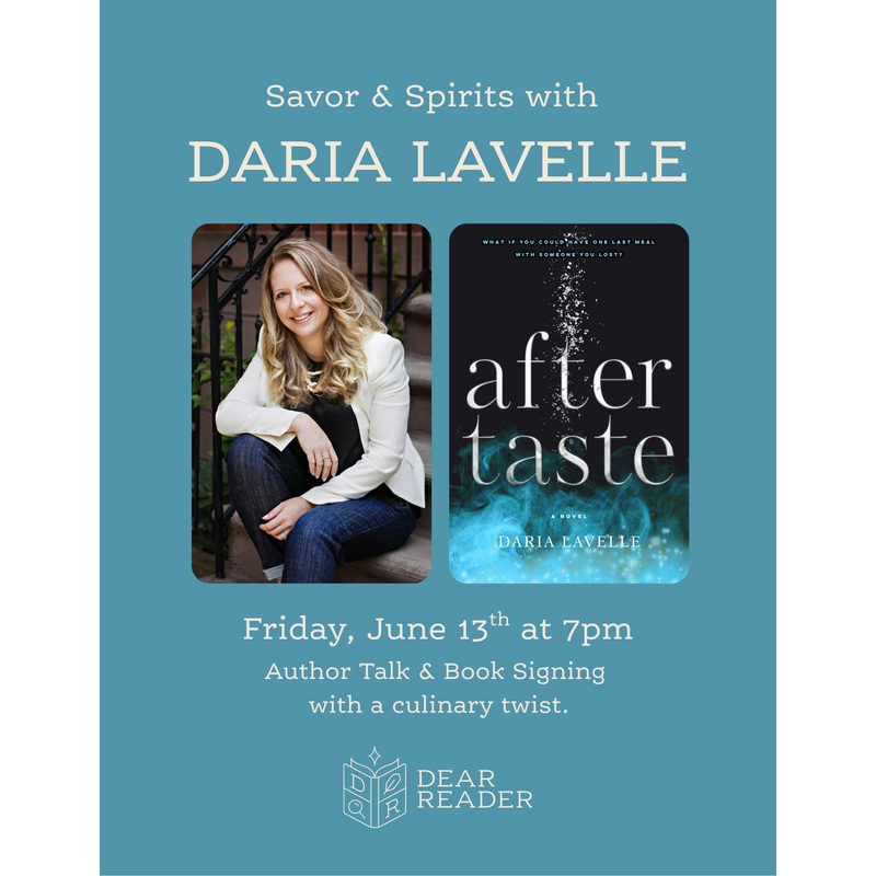 Dear Reader Welcomes Daria Lavelle, author of Aftertaste