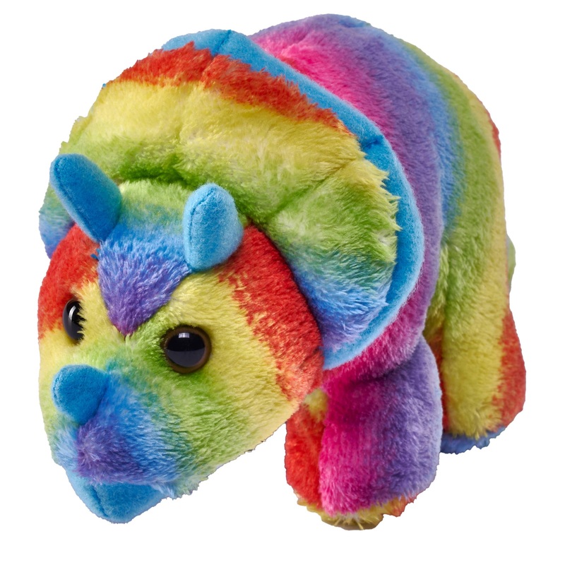 Wild Republic – Pocketkins-ECO-Rainbow Tricera Stuffed Animal 5″