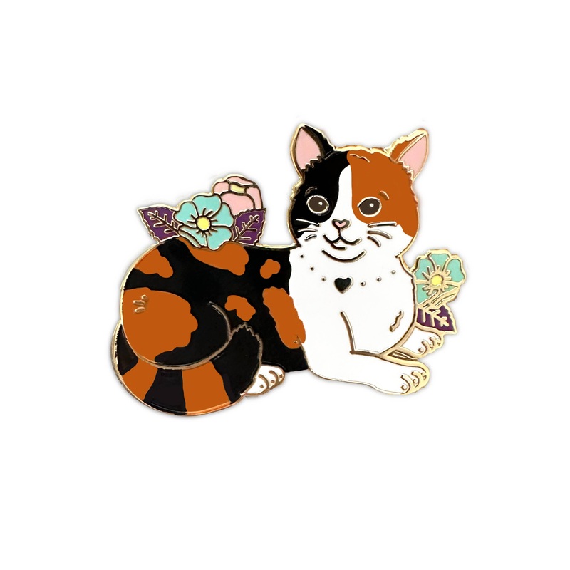 The Crowned Rabbit – Calico Cat Enamel Pin