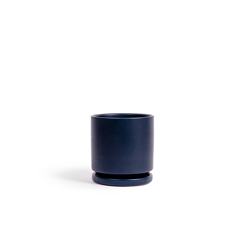4.5″ Cylinder Pots with Water Saucers Indigo