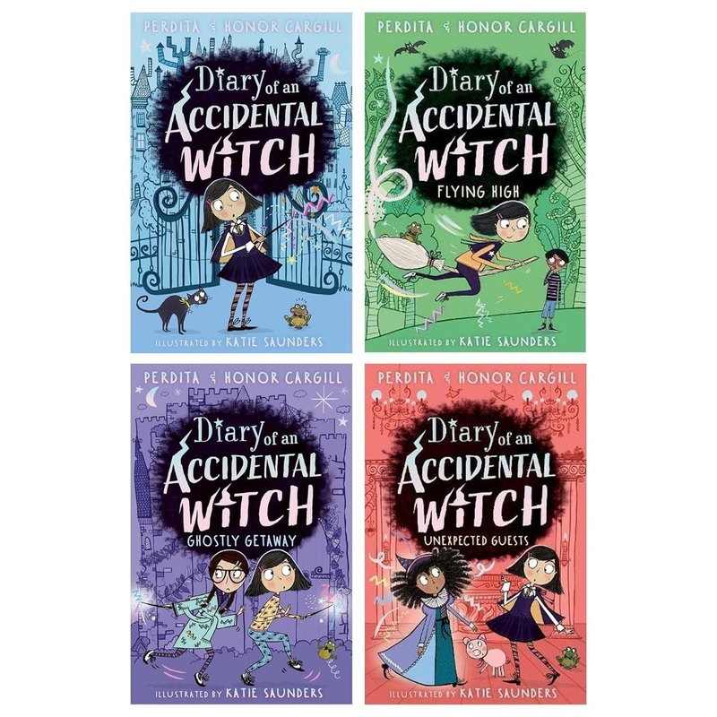 Diary of an Accidental Witch Series 4 Books Collection Set by Honora and Perdita Cargill (Diary of an Accidental Witch, Flying High, Ghostly Getaway & Unexpected Guests)
