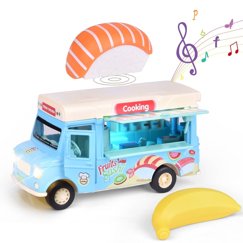 Fun Little Toys – Die-cast Metal Cars Pull Back Vehicle Functional Food Truck