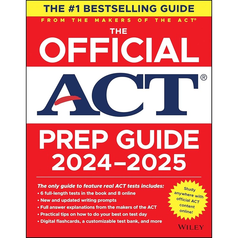 The Official ACT Prep Guide 2024-2025: Book + 9 Practice Tests + 400 Digital Flashcards + Online Course