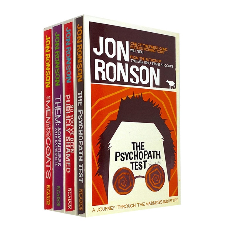 Jon Ronson 4 Books Set  Psychopath Test, So You’ve Been Pub  Psychology, Humor, Non-Fiction, Mental Health, Self-Help, Gift Collection