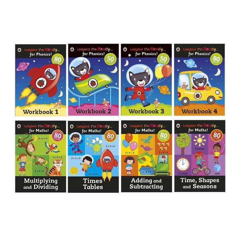 Ladybird Phonic Readers 8 Book Set Collection – Activity Workbooks