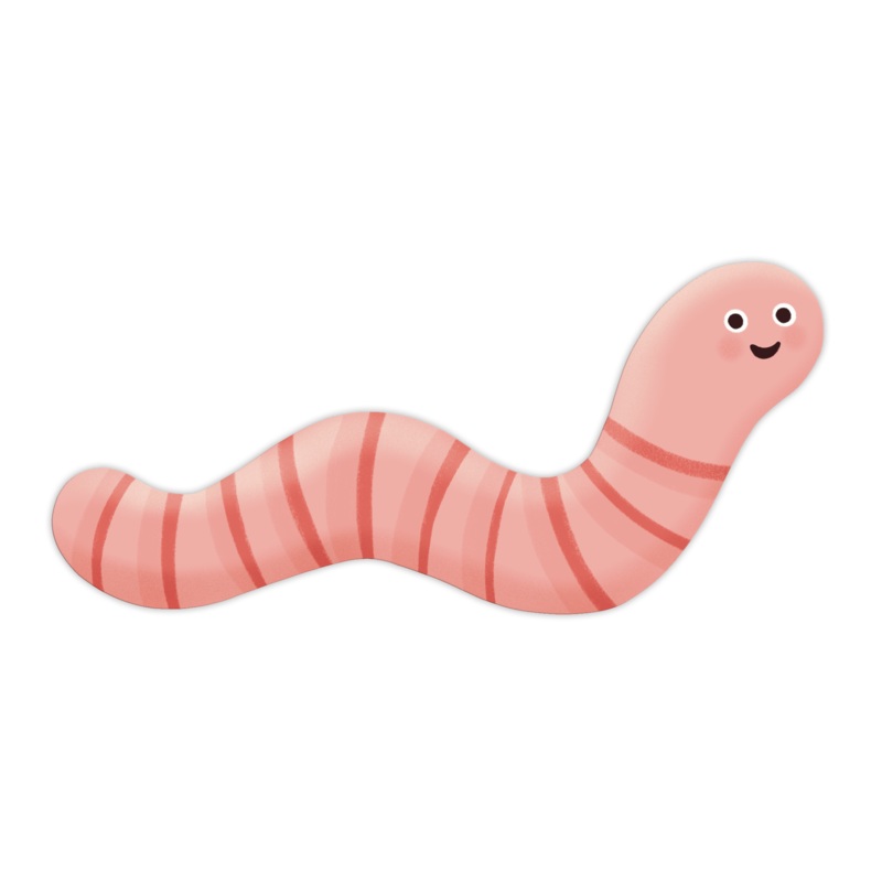 Grey Street Paper – Earth Worm Die-Cut Bookmark
