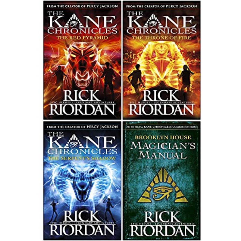 The Kane Chronicles Collection Rick Riordan 4 Books Set (The Red Pyramid, The Throne of Fire, The Serpent’s Shadow, [Hardcover] Brooklyn House Magician’s Manual)