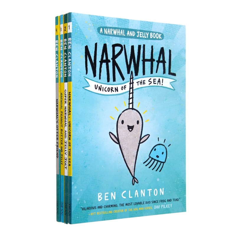 Narwhal and Jelly 4-Book Set by Ben Clanton | Funny Ocean Adventures & Sea Life Stories for Kids  Humorous Picture Books on Friendship (Ages 8+)